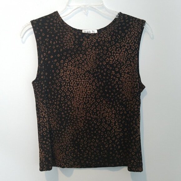 Vikki Vi Animal Print Shell Tank Top MP - Picture 1 of 13